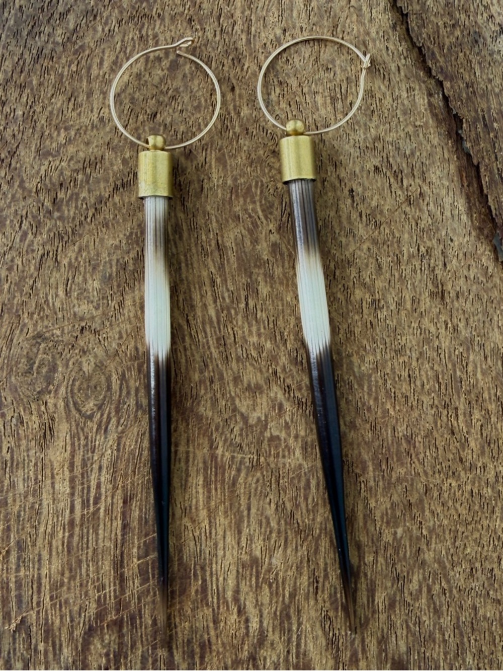 Porcupine Pine Quill Earrings - Picture 3 of 4